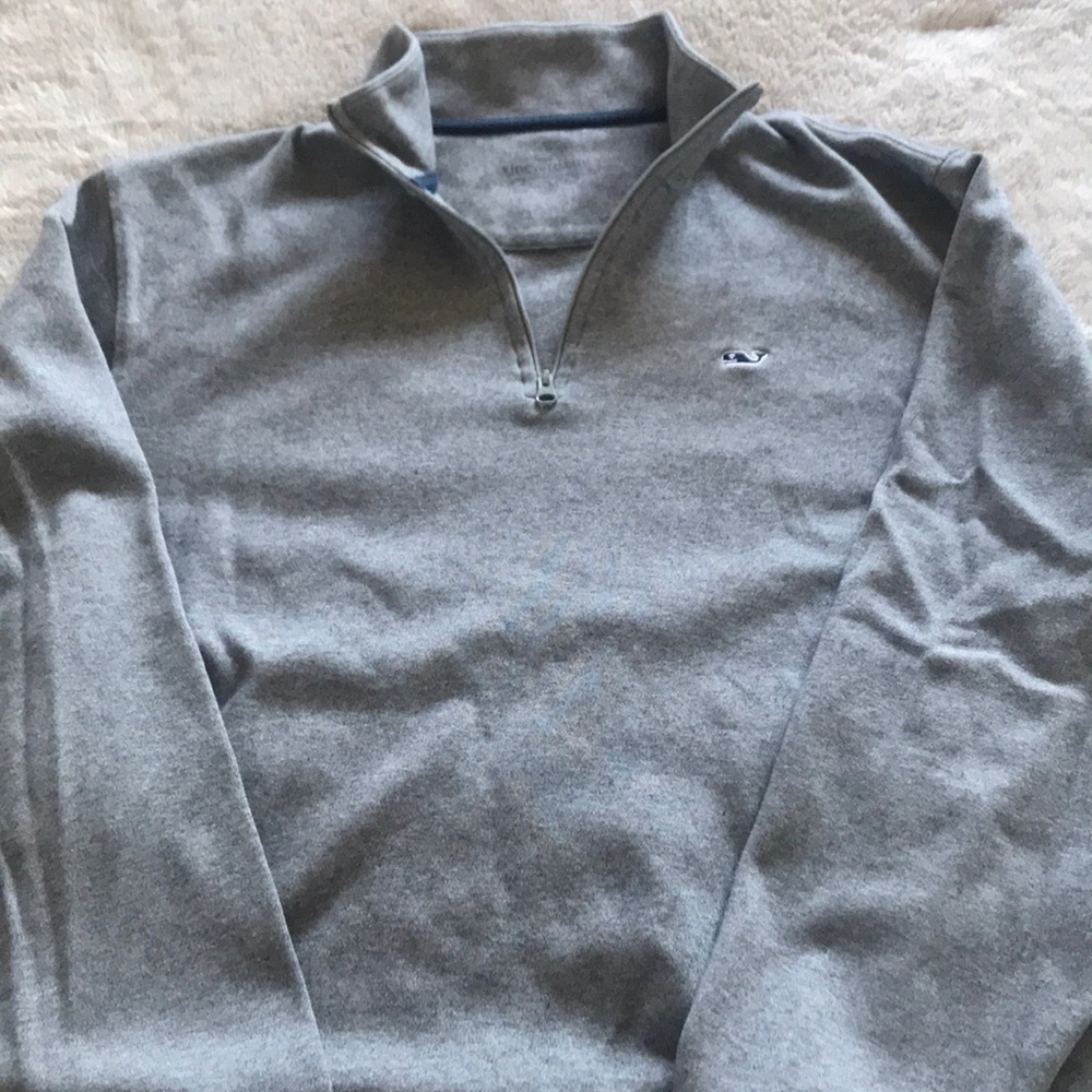 Vineyard Vines 1/4 Zip Grey Size Medium